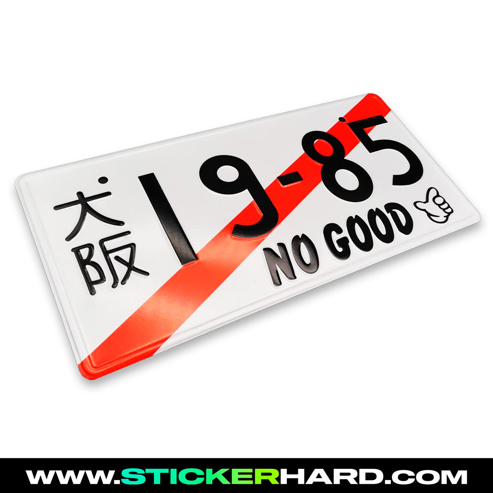 JDM Plates 🇯🇵 | Placa Japonesa Blanca 19-85 No Good Racing Estilo Auténtico JDM