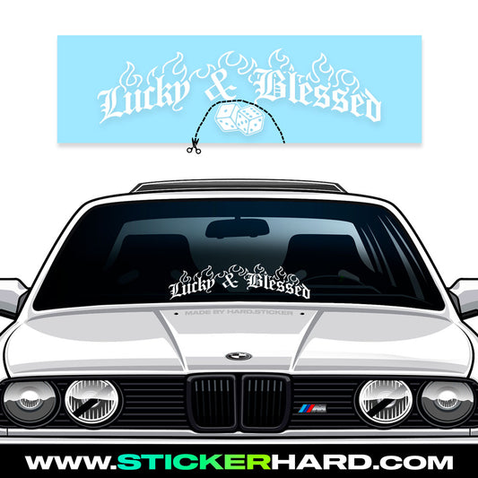 Pegatina Parabrisas – “LUCKY & BLESSED”