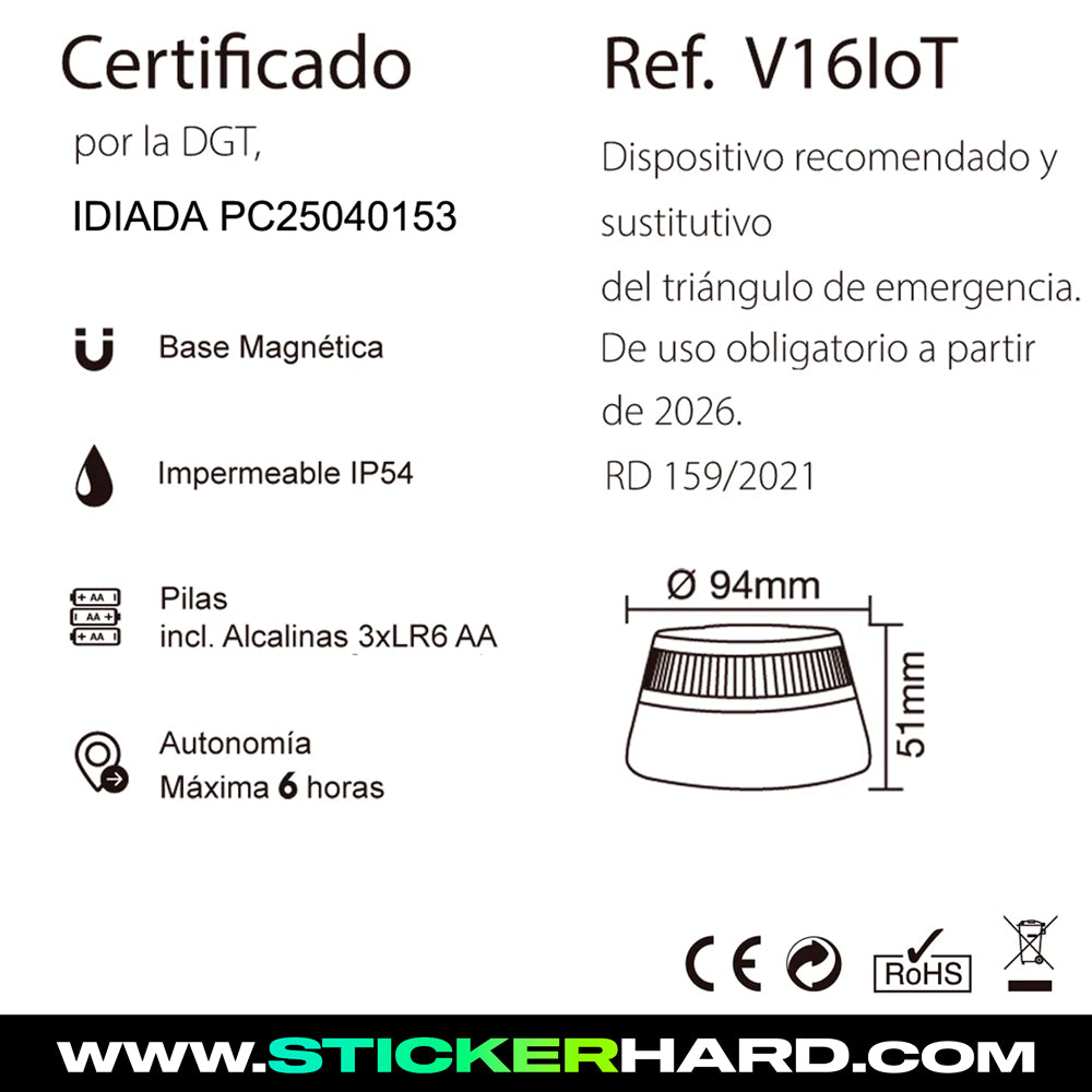 🚨 Luz V16 Baliza EBOX IoT EB-2503 🔋 Homologada DGT | Obligatoria en 2026