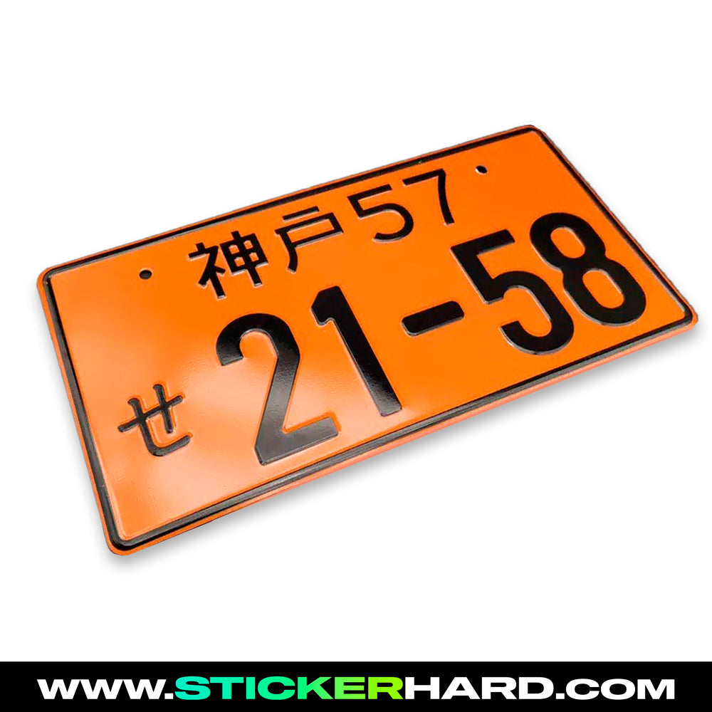 JDM Plates 🇯🇵 | Placa Japonesa 21-58 Naranja Estilo Auténtico JDM
