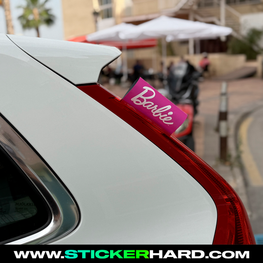 Etiqueta de coche Barbie