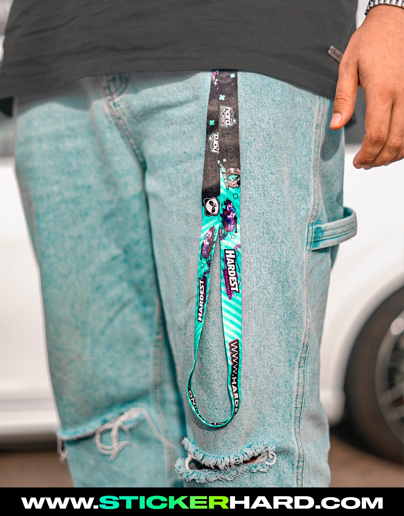 Lanyard Hardest Racing Aqua