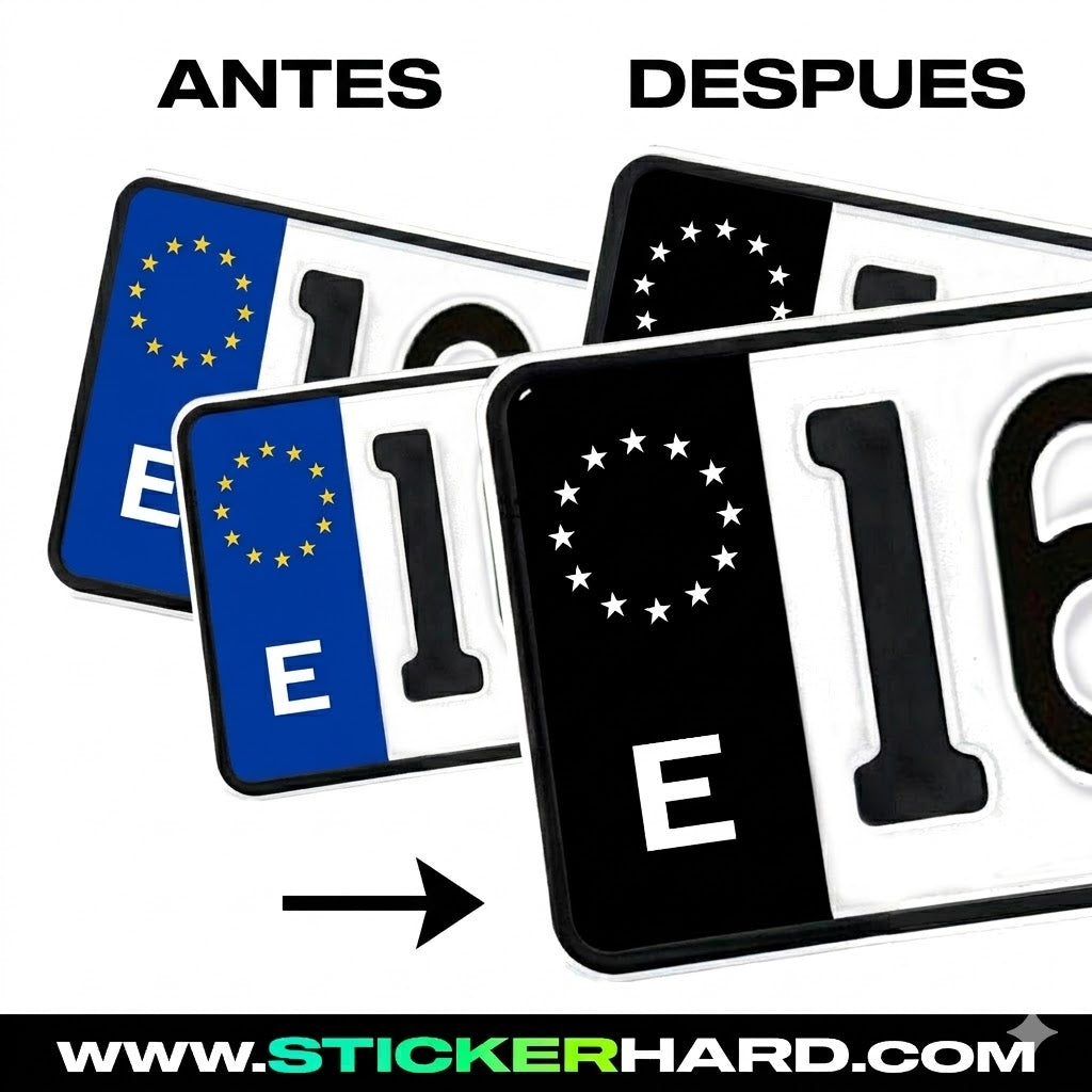 x2 Pegatinas DISTINTIVO de MATRICULA UE